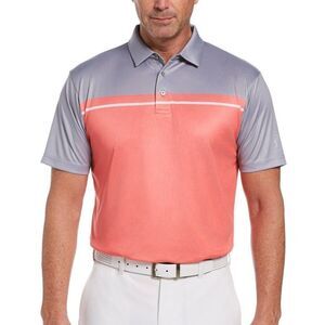 PGA TOUR Men's Birdseye Colorblocked Golf Polo Shirt